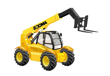 Telescopic boom forklift truck